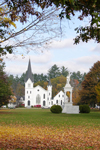 Newport, NH - Church and Common - Fall - Verticle